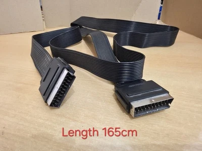 165cm Premium SCART Lead Cable Fully Wired 21 Pin RGB SKY TV DVD Nickel Plated - Image 1 of 4