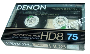 Denon HD8 75 VTG Audio Cassette Blank Tape Sealed High Bias Type II Japan NOS - Bild 1 von 9