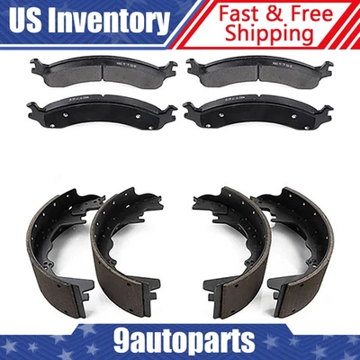 Pastillas de freno delanteras de cerámica y zapatas de freno de tambor traseras para Dodge Ram 3500 2000 2001 Foto 1 de 3