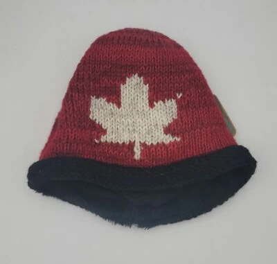 KYBER Gorro Lana Rojo/Negro Forrado de Vellón Sombrero Canadá Aislado Suave Cálido Invierno Foto 1 de 4
