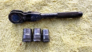 VINTAGE CRAFTSMAN 1/4 INCH DRIVE RATCHET AND SOCKETS AS PICTURED & DESCRIBED - Picture 1 of 10