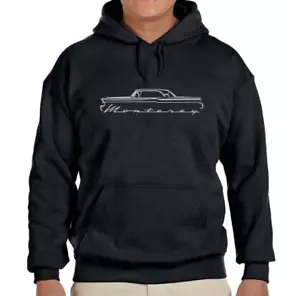 1957 1958 Mercury Monterey Hardtop Black Hoodie Sweatshirt FREE SHIP - Picture 1 of 7