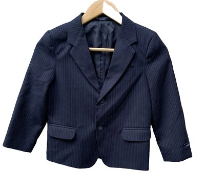 Blazer/chaqueta de traje/abrigo deportivo NAUTICA para niños talla 7 2 botones azul marino a rayas Foto 1 de 4