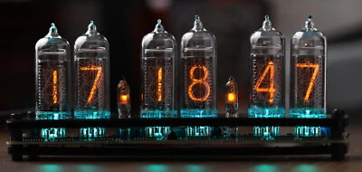 IN-14 6- digits Nixie clock. Carbon fiber case. With installed tubes. - Image 1 of 4