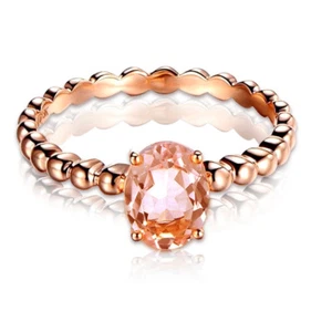 Fashion Ring Women Wedding Ring Rose Gold Filled Oval Cut Zircon Sz 6-10 - Picture 1 of 6