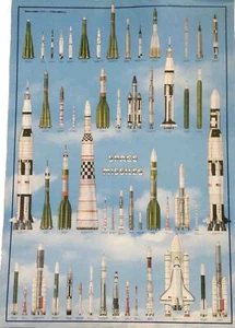 1987 VINTAGE SPACE RAKETEN NASA POSTER-GEDRUCKT IN ITALIEN - Bild 1 von 3