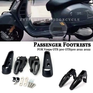 Foldable Rear Passenger Foot Pegs Footrests For Vespa GTS 300 GTS300 2021 2022 - Picture 1 of 9