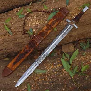 Nuevas espadas vikingas hechas a mano de acero Damasco con vaina | Espadas de fantasía real - Imagen 1 de 5