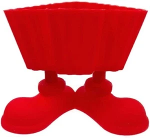 Ganz Silicone Christmas Tree Shaped Cupcake Mold with Feet Red and Green - Picture 1 of 4