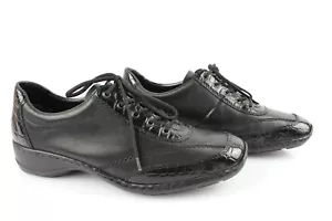 Rieker Oxfordschuhe Leder Schwarz T 40 Sehr Guter Zustand - Bild 1 von 11