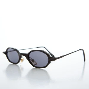 Black Small Spectacle Vintage Sunglasses - Clay - Picture 1 of 3
