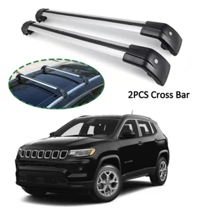 2PCS Cross Bar For Jeep Compass 2017-2025 Roof Rack Cargo Bar Luggage Crossbar - Picture 1 of 14
