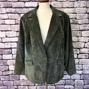 Dressbarn grüne Langarm Cordjacke Größe 3X - Bild 1 von 9