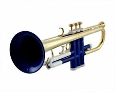 new year Sale Trumpet Blue & White Bb Pitch With Hard Case & Mouthpiece