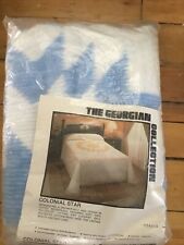 VTG Bedspread Blanket Colonial Star Georgian Collection Twin NOS Blue White USA