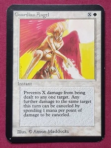 Magic The Gathering LIMITED EDITION ALPHA GUARDIAN ANGEL white card MTG - Picture 1 of 2
