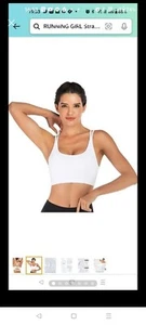 Strappy Sports Bra for Women, Sexy Crisscross Back Medium Support Yoga Bra with - Picture 1 of 7