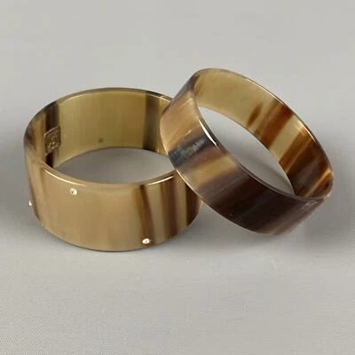 ZEFFIRA Beige Horn Bracelet Set - Image 1 of 4