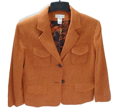 LNWOT Worthington Acrylic Blend Jacket Womens Size 10 Orange Flap Pockets Blazer - Image 1 of 4