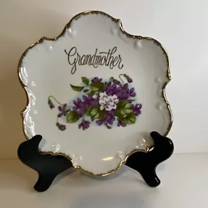 Norcrest China To Grandmother With Love Hangable Wall Plate Dish Gold Trim - Picture 1 of 15
