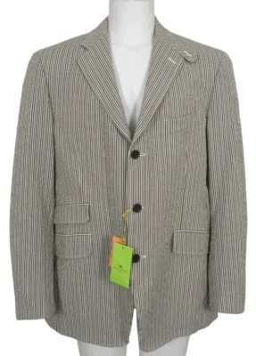¡Nueva chaqueta Etro Sportcoat!  44 e 56 Colorido Rayas Seersucker ITALIA Calce Ajustado Foto 1 de 4