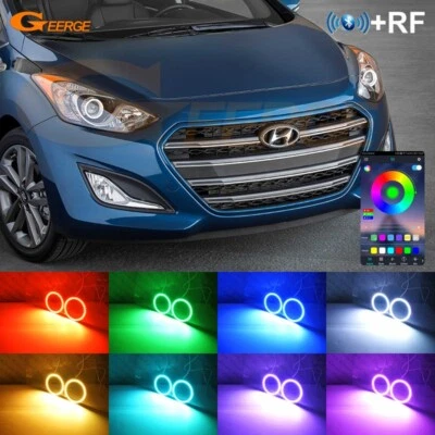 Para Hyundai Elantra MD UD I35 Avante Multicolor RGB LED Ojos de Ángel BT APP Foto 1 de 4
