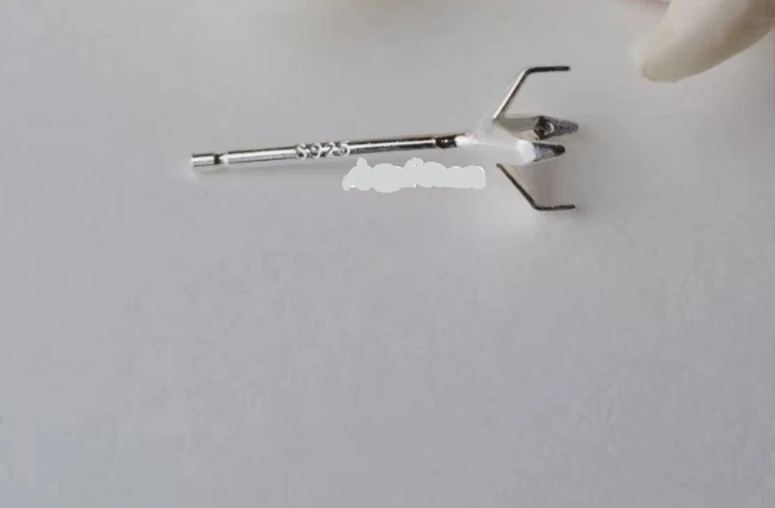 orecchini in argento 925 sterling semi montaggio pietra rotonda 5mm regalo - Immagine 1 di 4