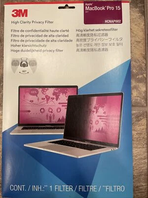 3M High Clarity Privacy Filter for Apple MacBook Pro 15 2017 NEW HCNAP002 - Image 1 of 3