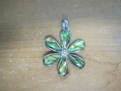 LIA SOPHIA Abalone Flower Pendant Silver Tone - Image 1 of 4