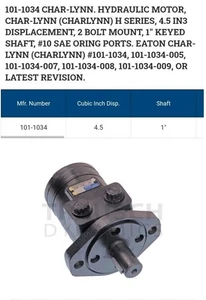 Eaton Char-Lynn 101-1034-009 Hydraulic Motor - Picture 1 of 3