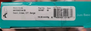 Medias de compresión hasta la rodilla Juzo BASIC 4410 OT AD 15-20 talla III beige nuevas en caja - Imagen 1 de 4