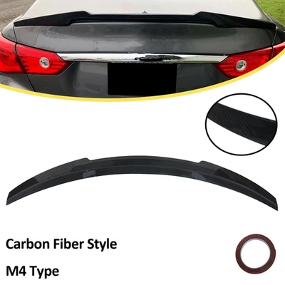 Rear Trunk Spoiler Wing Carbon Fiber Style M4 Type For 2014-2024 Infiniti Q50 - Image 1 of 4