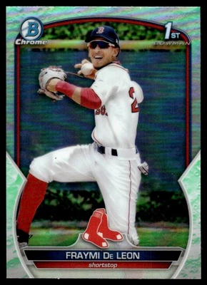 2023 1st Bowman Chrome Lunar Glow Refractor Fraymi De Leon #BCP-97 Red Sox - Image 1 of 2