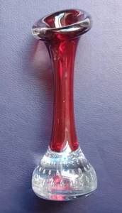 Stylish cranberry glass bud vase - Picture 1 of 2