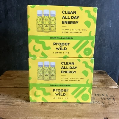 Bebida energética vegana salvaje adecuada limón lima 2 cajas de 12 (24 en total) exp 11/26 Foto 1 de 4