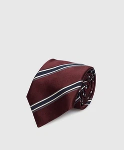 Brunello Cucinelli Diagonal Stripe Print Burgundy Men's Tie ~ NWT - Picture 1 of 4