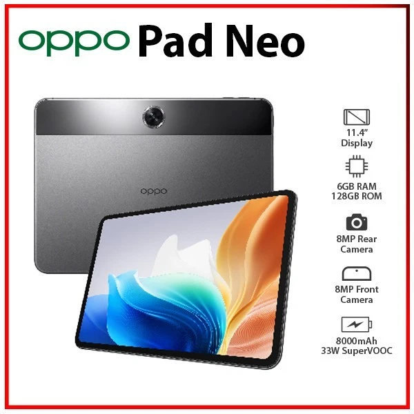 (Wi-Fi) NEW OPPO Pad Neo 6GB+128GB GREY Bluetooth Octa Core Android PC Tablet - Bild 1 von 4