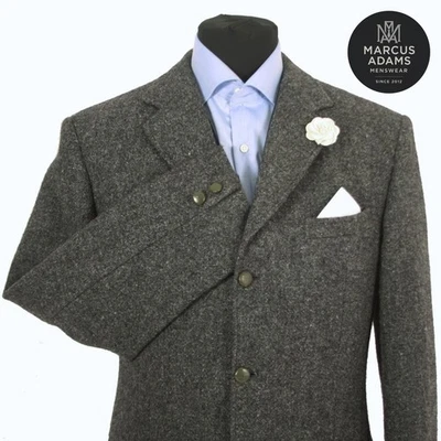 Harris Tweed Vintage Jacket Blazer 40R Grey Country Weave Hacking Sports Mens - Image 1 of 4
