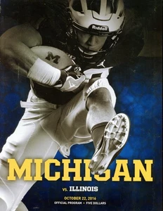 REVISTA INSIDE 2016 FOOTBALL MICHIGAN VS ILLINOIS 22 DE OCTUBRE PROGRAMA - Imagen 1 de 2