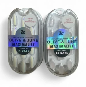 Olive & June Maximalist Instant Mani Press-Ons Nails Stiletto Medium Almond Long - Picture 1 of 3