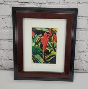 Robin McCoy signiert "Tropical Heat" Blumen Pflanze Kunstdruck professionell gerahmt - Bild 1 von 13