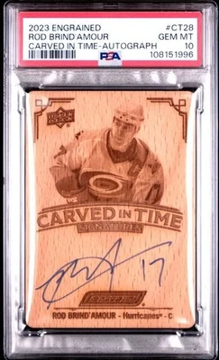 2023 Engrained Rod Brind’Amour Carved in Time Auto #CT-28 Carolina Hurricanes - Image 1 of 2