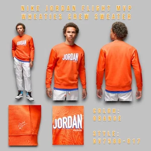 Nike Jordan Herren Flight MVP Wheaties Crew Pullover DV7588-817 Orange Größe Medium - Bild 1 von 4