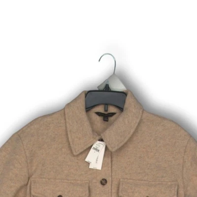 Новый с Ярлыками Banana Republic женщин бежевый воротник спереди кнопка рубашка куртка размер маленький - Изображение 1 из 4