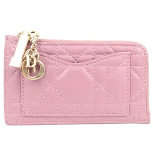 Authentic Christian Dior Lady Dior Fragment Case Leather Pink F/S - Picture 1 of 9