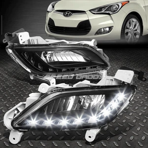 [LED DRL]FOR 11-16 VELOSTER BLACK HOUSING BUMPER DRIVING FOG LIGHT LAMP W/SWITCH - Picture 1 of 6