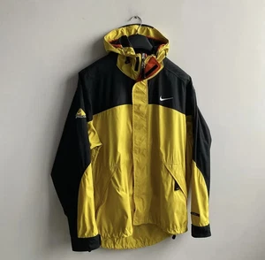 VINTAGE Nike ACG Jacket Mens L Yellow Storm Fit Ski Snowboarding Layer 3 90s - Picture 1 of 8
