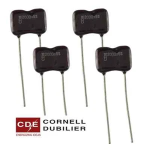 5x LOT 2000pf 500v 5% Silver Mica Capacitor Radial Lead CDE NOS CD19FD202JO3 - Picture 1 of 1