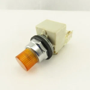 Square D Class 9001 KA-1 600V Lighted Momentary Contact Push Button Amber - Picture 1 of 9