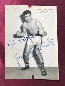 Autograph GIANCARLO GARBELLI (†2013)-Box-Champion ITALY 1950s/60s-signed card - Picture 1 of 5